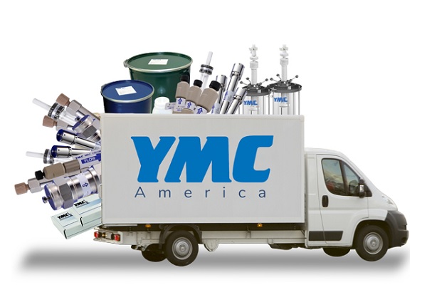 YMC America logo on a truck filled with chromatography products.